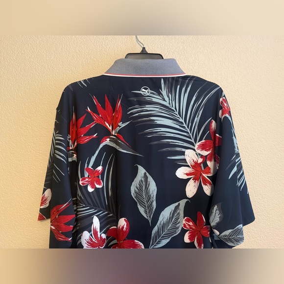 PUMA Men's MATTR Luau Golf Polo Size XXL in Blue/White/Red Floral NWT - Picture 8 of 10